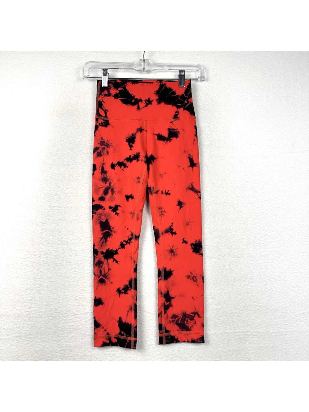 Lululemon Wunder Train High Rise Size ~2 Leggings Yoga Pants Red Tie Dye
